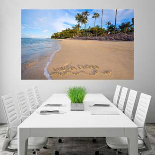 Beautiful Beach Scene Coconut Trees Hd Wallpaper Office Poster