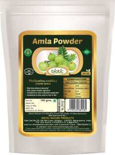 biotic Amla Powder (Indian Gooseberry) Phyllanthe Emblica - 100 g
