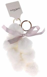Dorron Stylish Cute Girl Design Fluffy Faux Fur Pom Pom Keychain