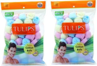 Tulips Colour Cotton Balls in a Ziplock Bag
