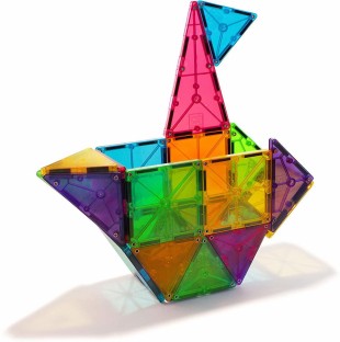 building with magna tiles