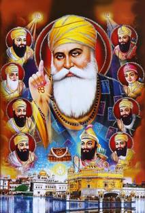 Giftsmate 24x24 Inches Devotional Guru Nanak Dev Ji Sikhism Sikh