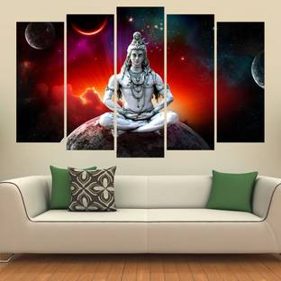 Aart Store Lord Shiva Framed Wall Painting Canvas Painting For