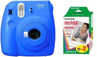 FUJIFILM Instax Mini 9 Cobalt Blue with 20 Shots film Instant Camera