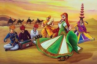 Art Amori Rajasthani Folk Dance Sparkle Coated Self Adesive