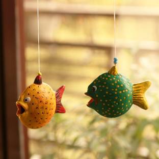 ExclusiveLane 'Happy Fish' Handmade Garden Decorative Hanging In Terracotta  (Set of 2) Terracotta Windchime Price in India - Buy ExclusiveLane 'Happy  Fish' Handmade Garden Decorative Hanging In Terracotta (Set of 2) Terracotta