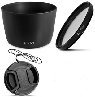 RENYD 49mm Reversible Tulip Flower Lens Hood & 49mm Front Lens Cap & Rear Lens Cap & Body Cap Replacement for Canon EF 50mm f1.8 STM EF-M 15-45mm f/3.5-6.3 Lens with Canon 49mm Filter Thread 