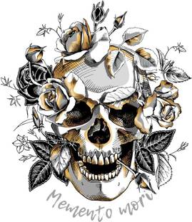 Memento Mori Skull Wall Poster Sticker Motivational Poster Funky