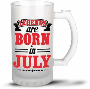 Tee Mafia Legends are Born in July 16oz Beer Glass with Print Glass Beer Mug