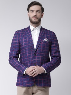 purple check blazer