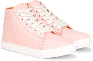 Gomingle Pink Shoes White Laces For Girls High Tops For Women Buy Gomingle Pink Shoes White Laces For Girls High Tops For Women Online At Best Price Shop Online For