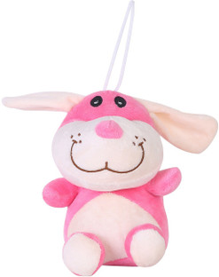 pink and white stuffed puppy