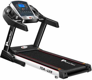 Powermax Fitness TDA-125 (2 HP) Smart Run Function, Auto Lubrication & Auto Inclination Motorized Treadmill for Cardio Workout Treadmill