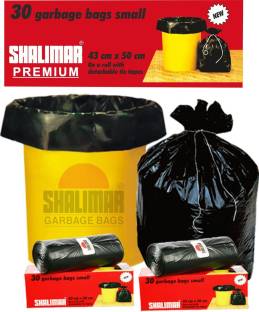 SHALIMAR Premium (Black) 43 cm x 51 cm ( 4 Rolls ) Small 20 - 25 L Garbage Bag