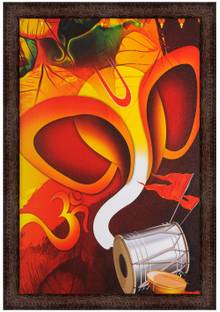 Vimsan Texture Canvas Print Lord Ganpati Ganesha Painting Canvas