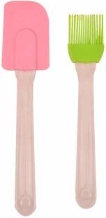 GREENSTAR Set of 2 Pink & Green Spatula for Oiling, Cooking, Grill Barbeque Pink, Green Kitchen Tool Set