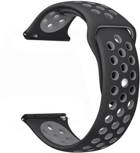 CellFAther Silicone Dotted Band Strap (Black/Gray) Smart Watch Strap