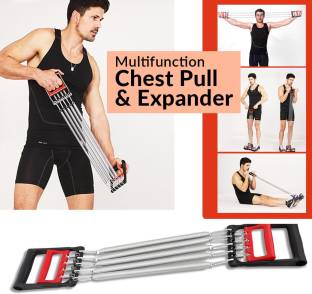 Sterling 3 in 1 Chest Expander and Hand Gripper 5 Springs Muscle Pulling Exerciser Fitness Training Resistance Tube