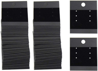 2-1/2x1-3/4 sold per pack of 50 Black Ear Hooks Earring Plastic Display Cards 6.2x4.5cm 
