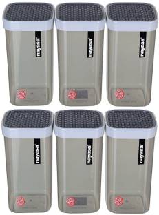 NAYASA Fusion Containers Set of 6 pcs Grey Color  - 1000 ml Plastic Grocery Container