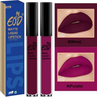 EOD Soft Matte Kiss Proof Vegan Made in India Liquid Lipstick Long Wearing Set of 2 Lip Gloss Set no 78