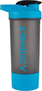 Adrenex by Flipkart BPA Free Gym Bottle with Single Supplement Storage Compartment and Mixer Ball 700 ml Shaker