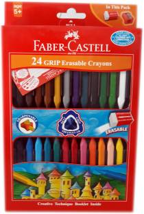 FABER-CASTELL Majestic Basket Grip Erasable Crayon Set - Pack of 24