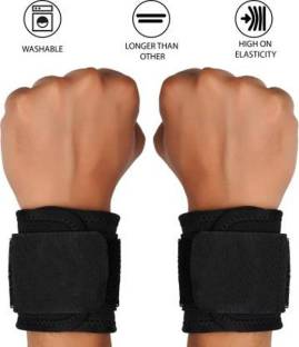 GymWar WRIST SUPPORT BLACK (Pair) Hand Grip/Fitness Grip