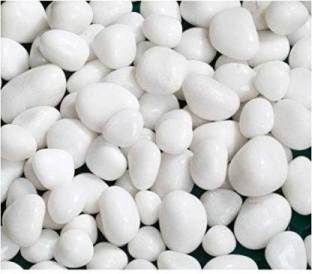 OrchidWala WHTPEBBL1KG Polished Round, Asymmetrical Marble Pebbles