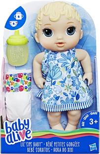 Baby Alive Lil Sips Baby Blonde Hair Doll That Drinks Wets With Diaper Bottle Lil Sips Baby Blonde Hair Doll That Drinks Wets With Diaper Bottle Buy No Character Toys In India