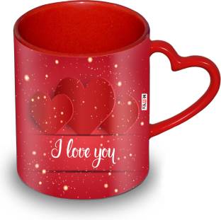 ME&YOU Heart Shape Handle Coffee IZ19DTLoveHeartMUr-64 Ceramic Coffee Mug