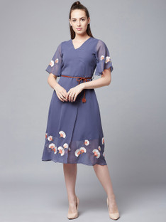 ATHENA Women A-line Purple Dress - Buy 