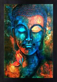 Craftsfest Half Face Buddha With Flower Vastu Modern Art Wall