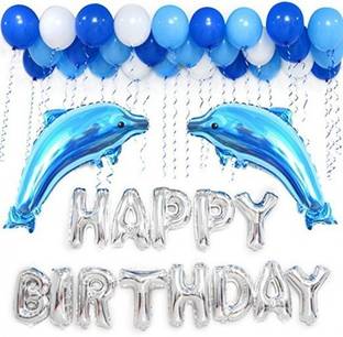 Theme My Party Happy Birthday Balloons Decoration Kits Blue Ocean