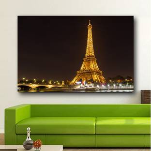 Eiffel Tower at Night Paris,France HD Wallpaper No Framed 2ft X 4ft Canvas Art - SMARTBUYER posters - Nature posters in India - Buy art, film, design, movie, music, nature and educational Eiffel Tower at Night Paris,France HD Wallpaper No Framed 2ft X 4ft Canvas Art - SMARTBUYER posters - Nature posters in India - Buy art, film, design, movie, music, nature and educational