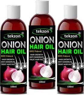 tekzon 100% Natural Onion Oil For Hair Growth | With 14 Natural Oils (Pack of 3)