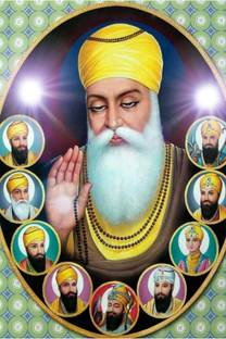 Guru Nanak Dev Ji With Govind Singh And All Ten Sikh Gurus Wall