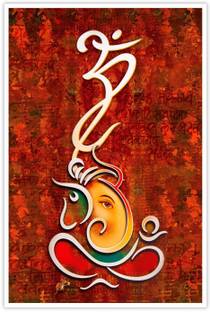 Lord Ganesh Abstract Art Paper Poster Paper Print Religious
