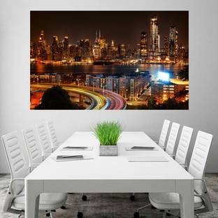 New York City Skyline Wallpaper Poster No Framed Large Painting On