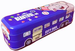  | TECHNOCHITRA Pull Back Bus Cartoon Art Metal Pencil Box - Box