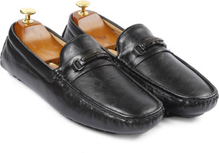 Mens black loafers with buckle clearance