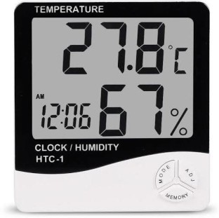Nero LCD Digital Wireless Stazione Meteo Orologio Termometro umidità Interna ed Esterna Hongzer Weather Clock 