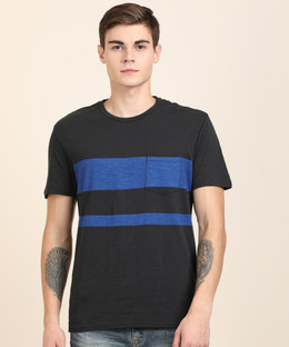 DENIZEN Printed Men Round Neck Black T 