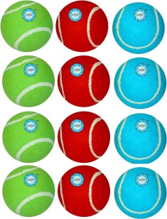 PREM SAGAR Heavy Weight Rubber Tennis Balls Set of 3 in Assorted Colours 