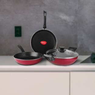 Pigeon Alpha Induction Bottom Non-Stick Coated Cookware Set 462,788 Ratings & 8,899 Reviews Made of: Aluminium Inclusions: Kadhai, Fry Pan, Tawa, Lid Non-stick Coating Capacity: Kadhai - 2.6 L L, Fry Pan - 1.5 L L Dishwasher Safe, Induction Bottom, Lid Included ₹1,545 ₹2,995 48% off Free delivery by Today