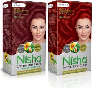 Nisha Creme Hair Color Combo Set Natural Black And 5 64 Copper Red 60gm 60ml 18ml Conditioner 5 64 Copper Red Price In India Buy Nisha Creme Hair Color Combo