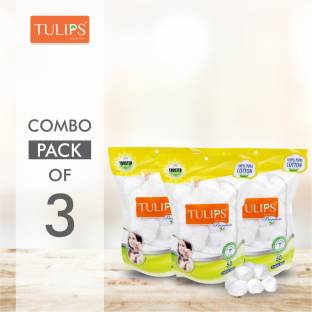 Tulips 50 Premium Cotton Ball in a Ziplock bag (Pack of 3)