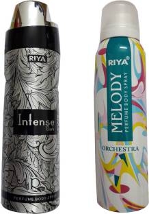 RIYA 1 Intense Dark perfume body spray (200 ml) + 1 melody perfume body spray (150 ml) Perfume Body Spray  -  For Men