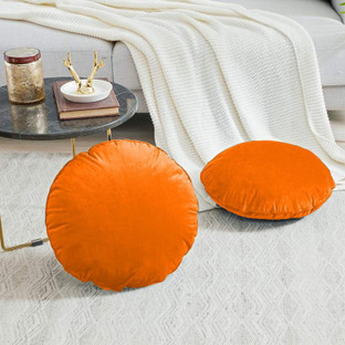 round orange pillows