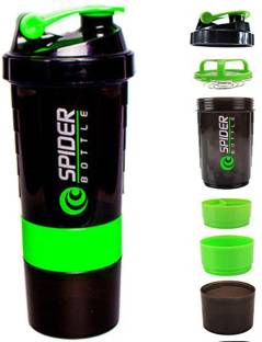 Quinergys ® Spider Protein Shaker Bottle for Gym - 500ml - Green 600 ml Shaker